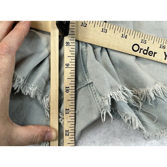 Free People Shorts Womens Sz 29 Cutoff Raw Hem Blue Gray Festival Daisy Duke Y2K - Picture 6 of 9